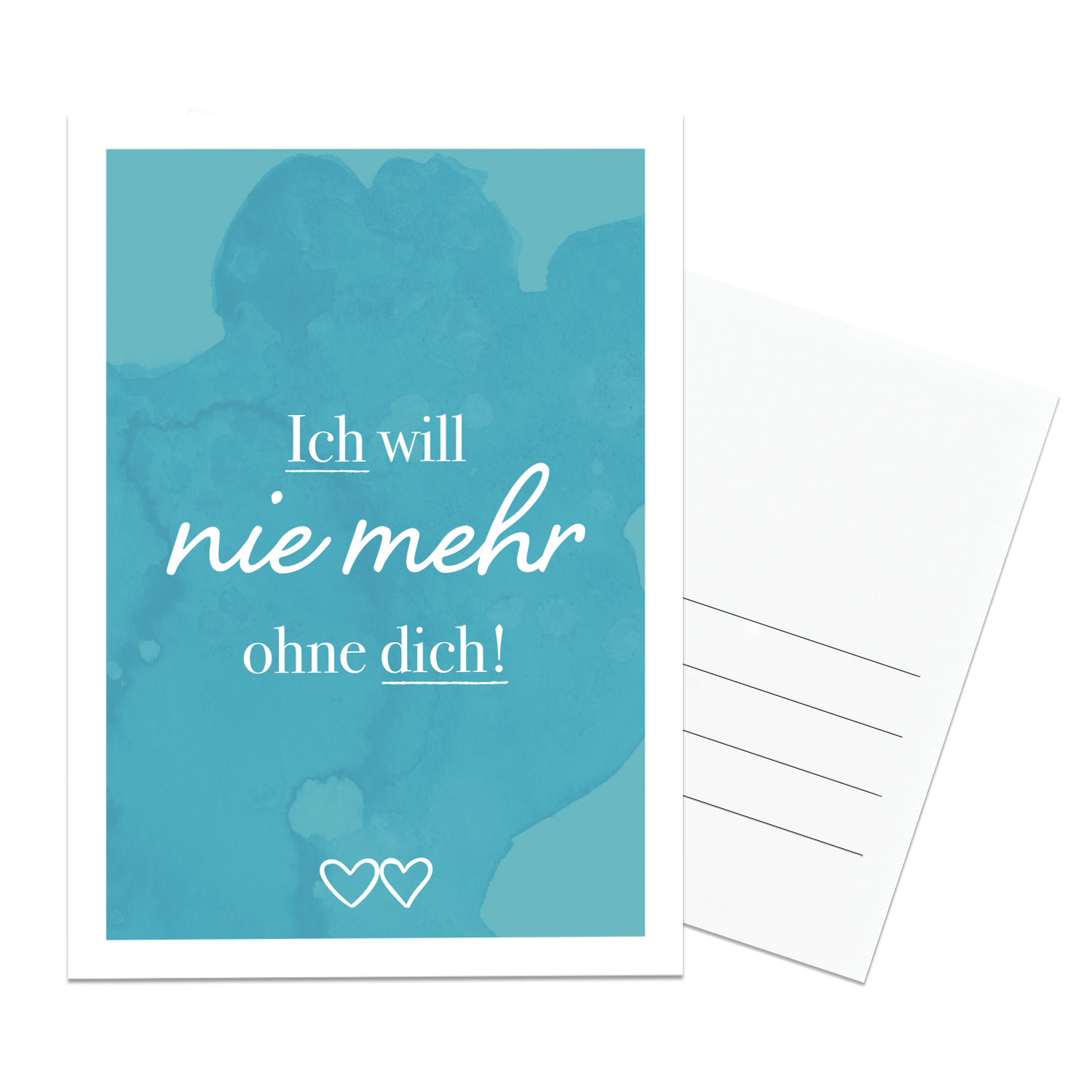 Ich will nie mehr ohne dich Postkarte Postkarten Schreibwaren