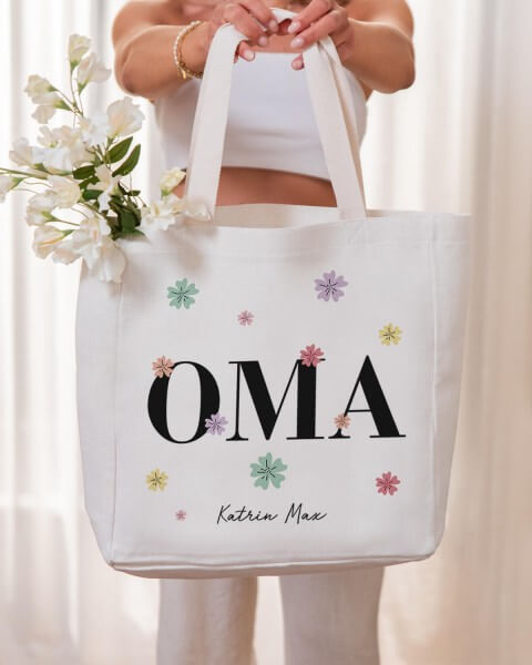 Oma Tasche personalisiert mit Namen der Enkel