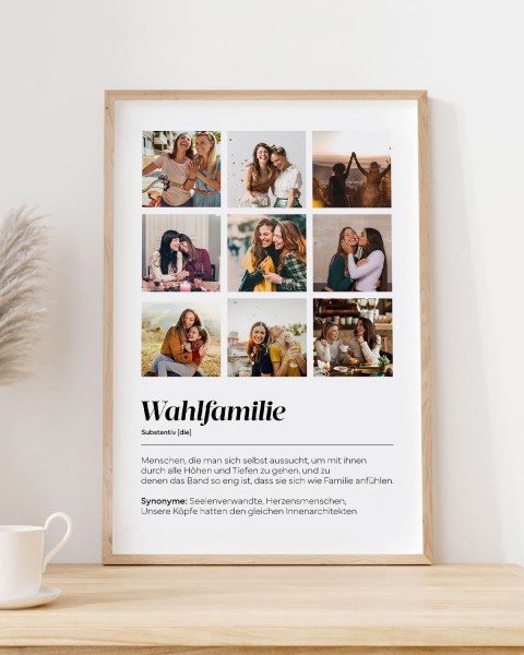 Definition Wahlfamilie - Personalisiertes Foto-Poster